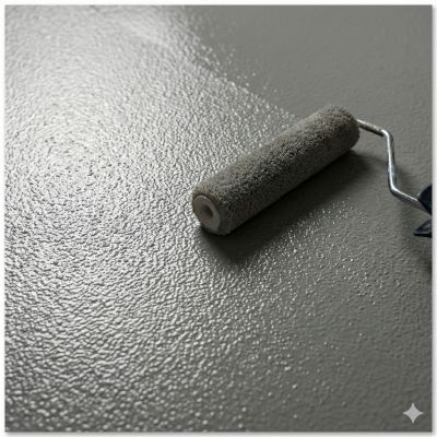 Podłoga lub ściana z żywicy gęstej - strukturalnej efekt gładki lub "skórka pomarańczy"