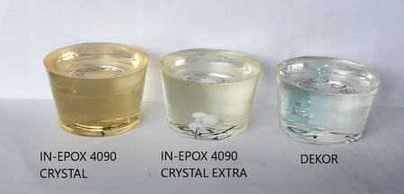 Przeźroczysta żywica odlewnicza do dużych odlewów Atest Spożywczy 4 kg (ok. 3,6 m2) EPOXIN DEKOR