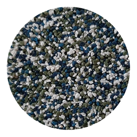 Piaskowy Dywan całkowicie odporny UV, kolor biało-niebiesko-zielony na 3,63 m2 PD5018