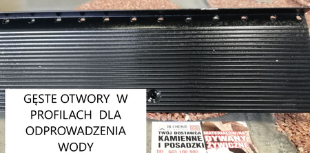 Profil okapowy Kapinos Systemowy prosty 2m aluminium Czarny profil