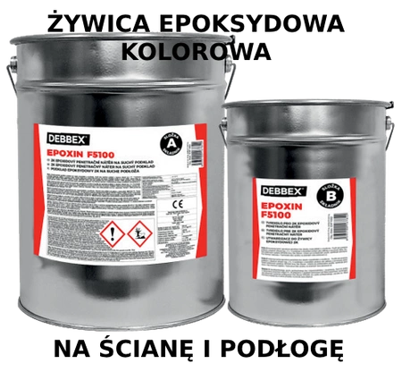 Kolorowa Żywica Epoksydowa na Ścianę lub Podłogę 10kg (ok. 45m2) EPOXIN F5100