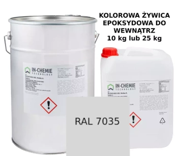 Kolorowa żywica samopoziomująca epoksydowa do wewnątrz 10kg (ok. 20m2) IN-EPOX 2030 RAL7035