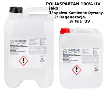 Żywica 100%UV na kamienny dywan, regeneracja i filtr Poliaspartan - 28 kg