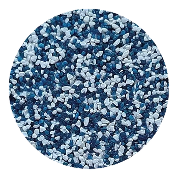 Piaskowy Dywan całkowicie odporny UV, kolor biało-niebieski na 3,63 m2